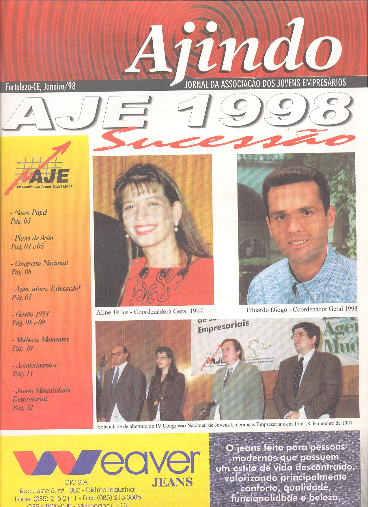 Informativo Ajindo da AJE Fortaleza sobre a Sucessão 1998