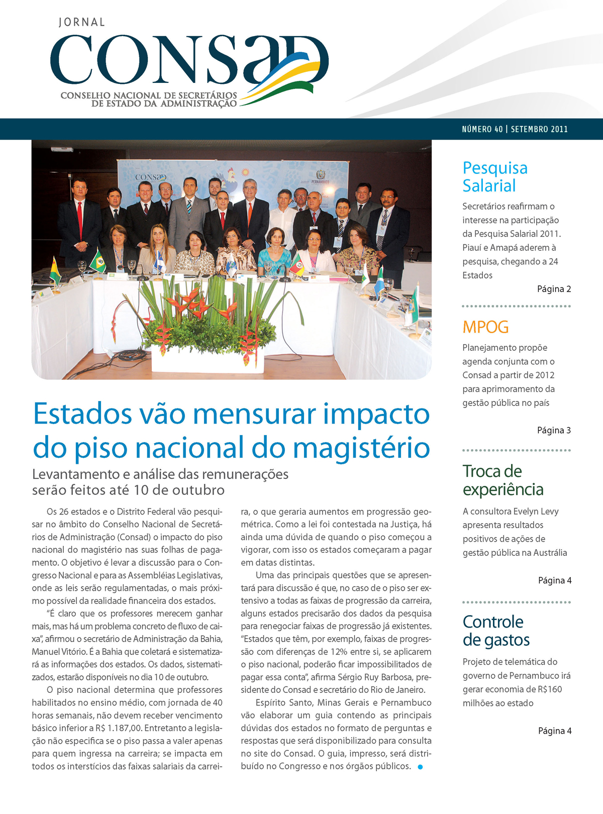 Jornal do Consad Número 40 – Setembro de 2011